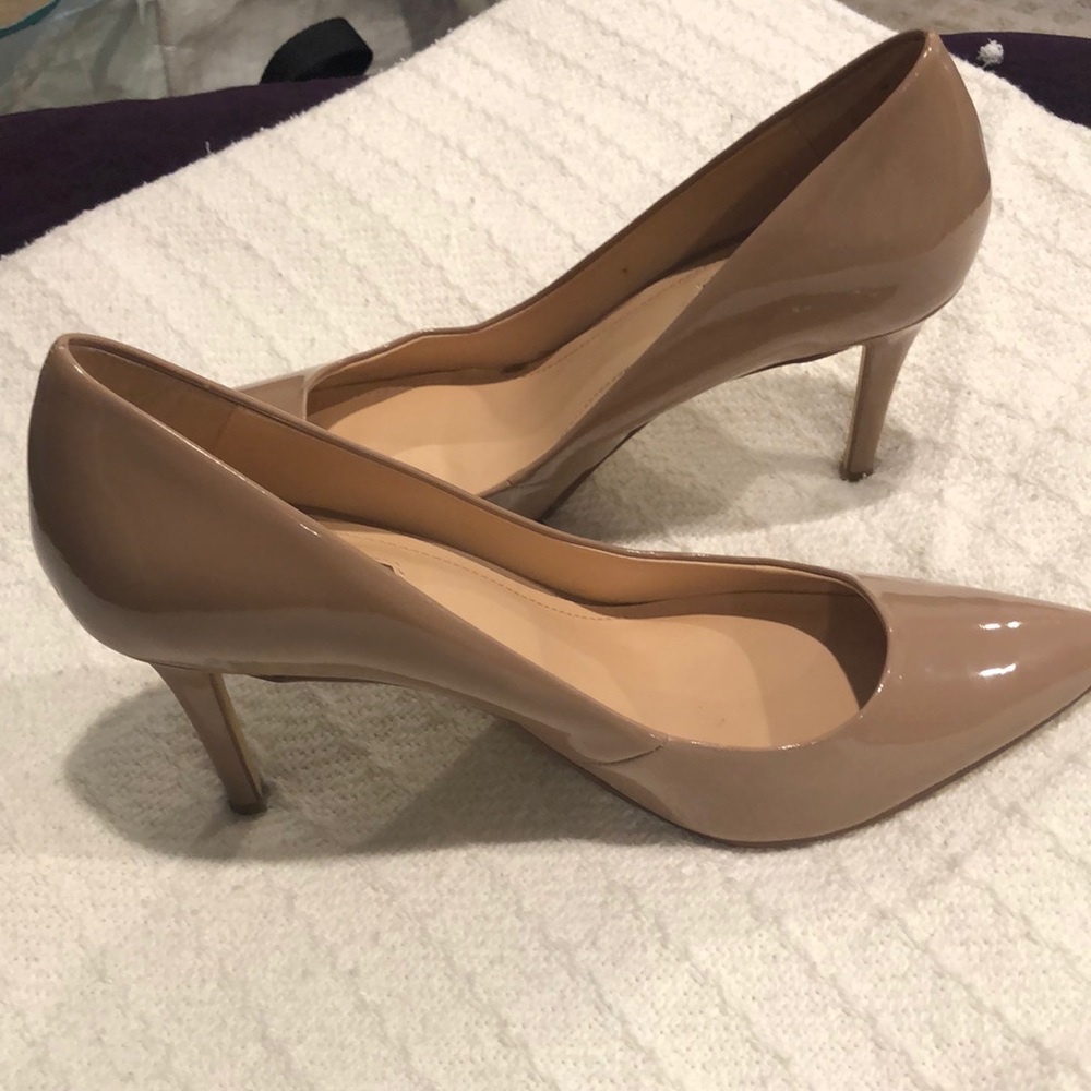 BCBG Nude Patent Leather Stilettos